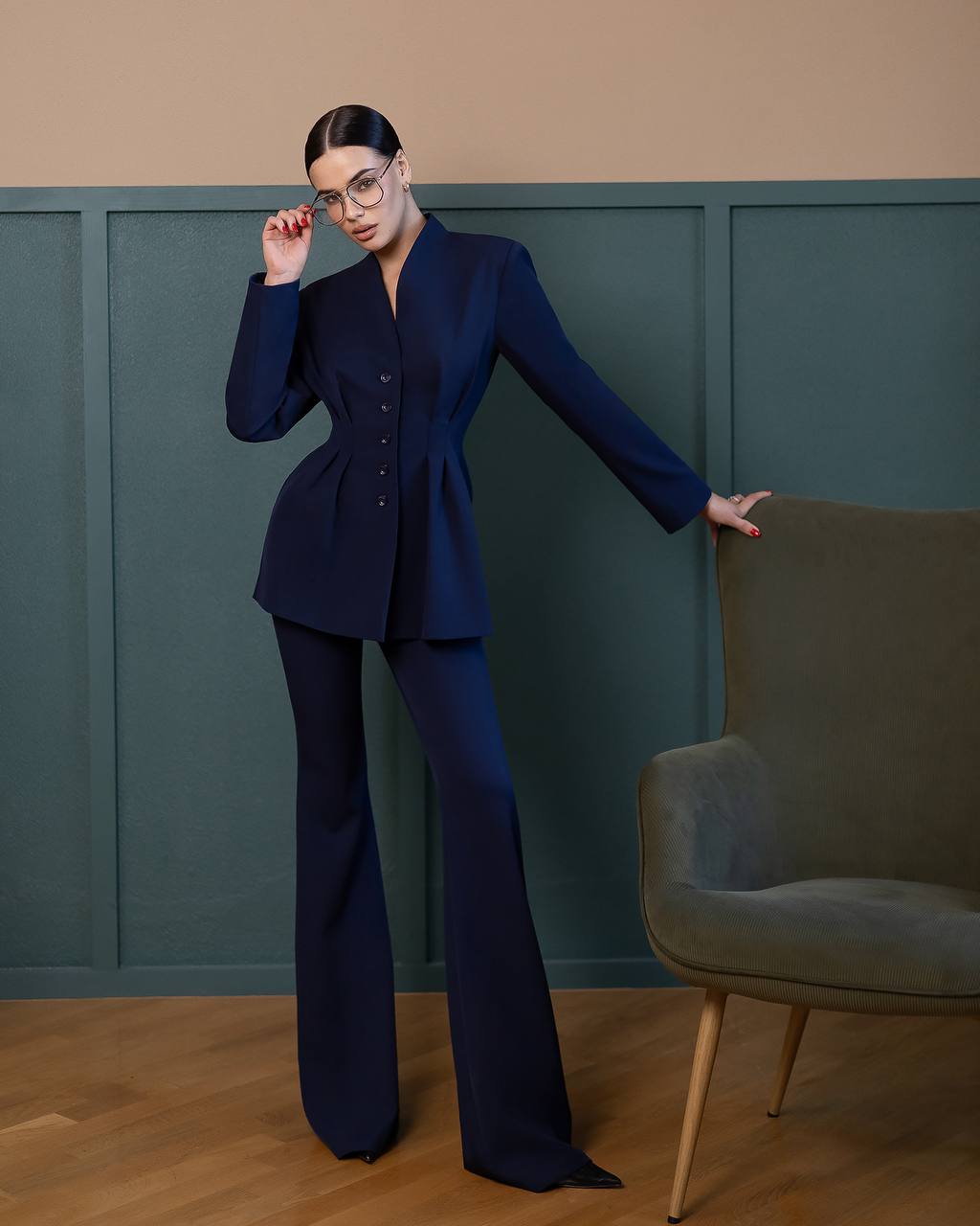 A-Mora Power Sculpt Blue Suit