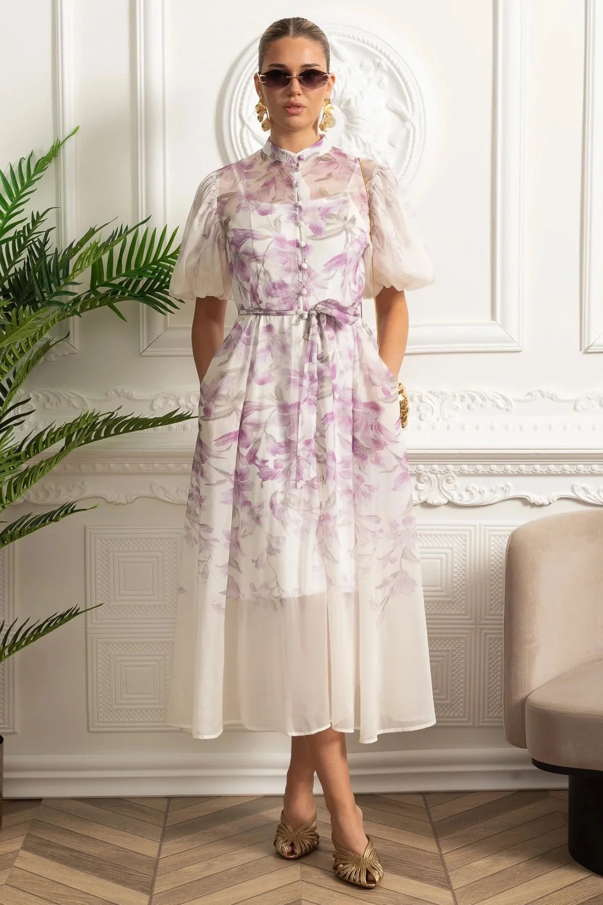 Blossom Sheer Midi Dress