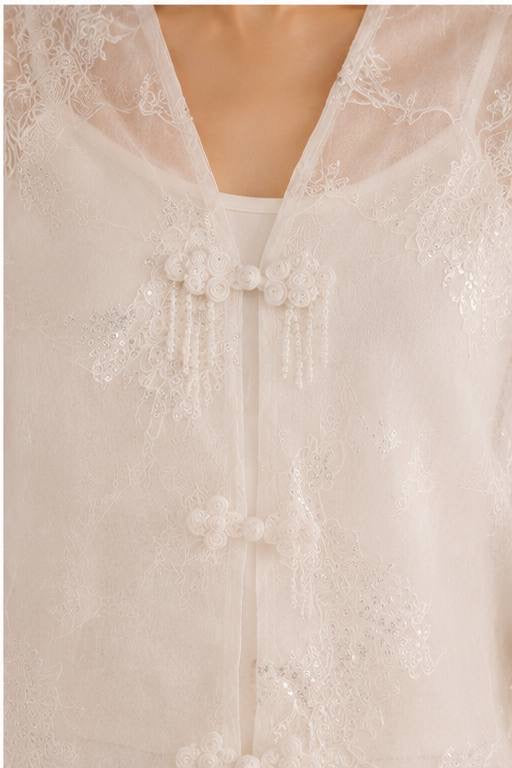 Camellia Lace Kimono Milk