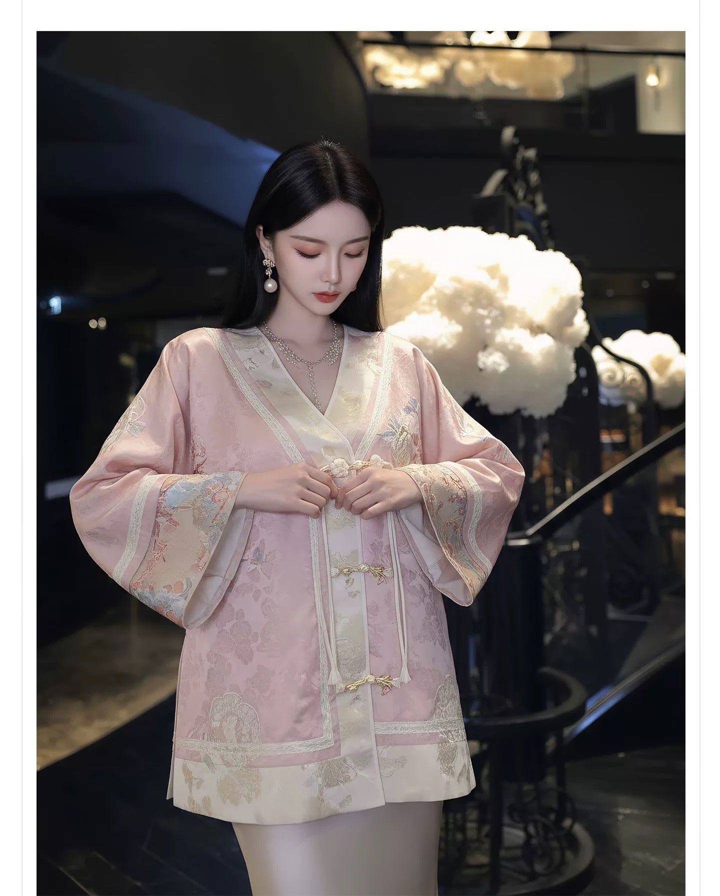 Meilin Silk Kimono Blush