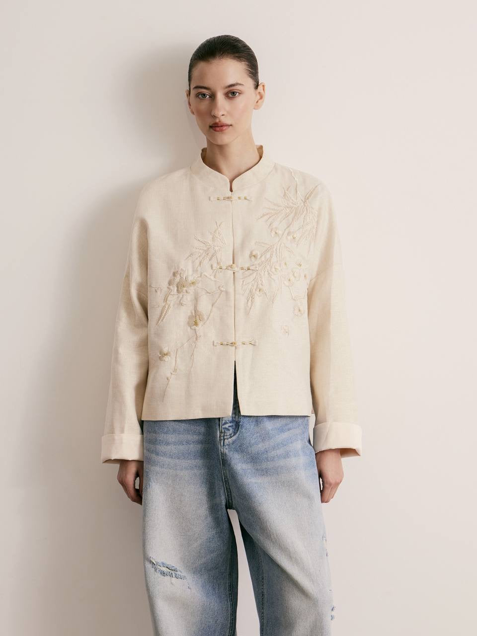 Mei Linen Embroidered Jacket
