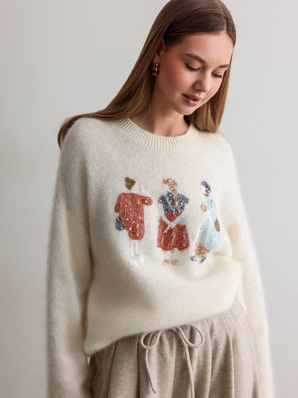 Embellished Knit Sweater