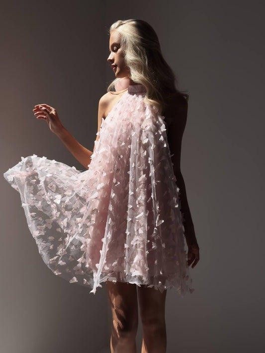Butterflies Open-Back Mini Dress