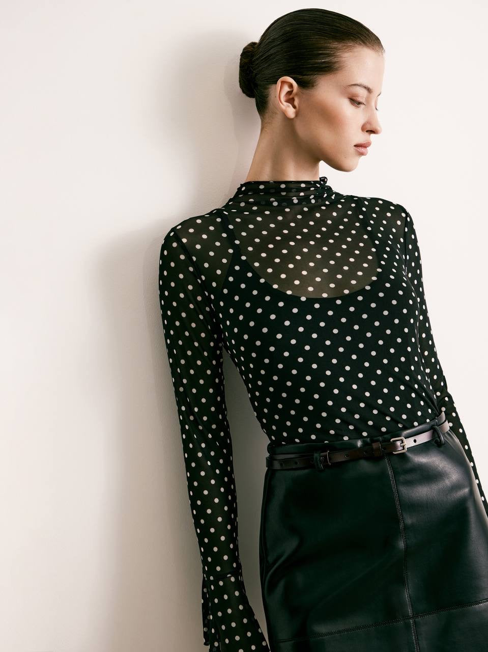 Colette Polka Dot Mesh Top