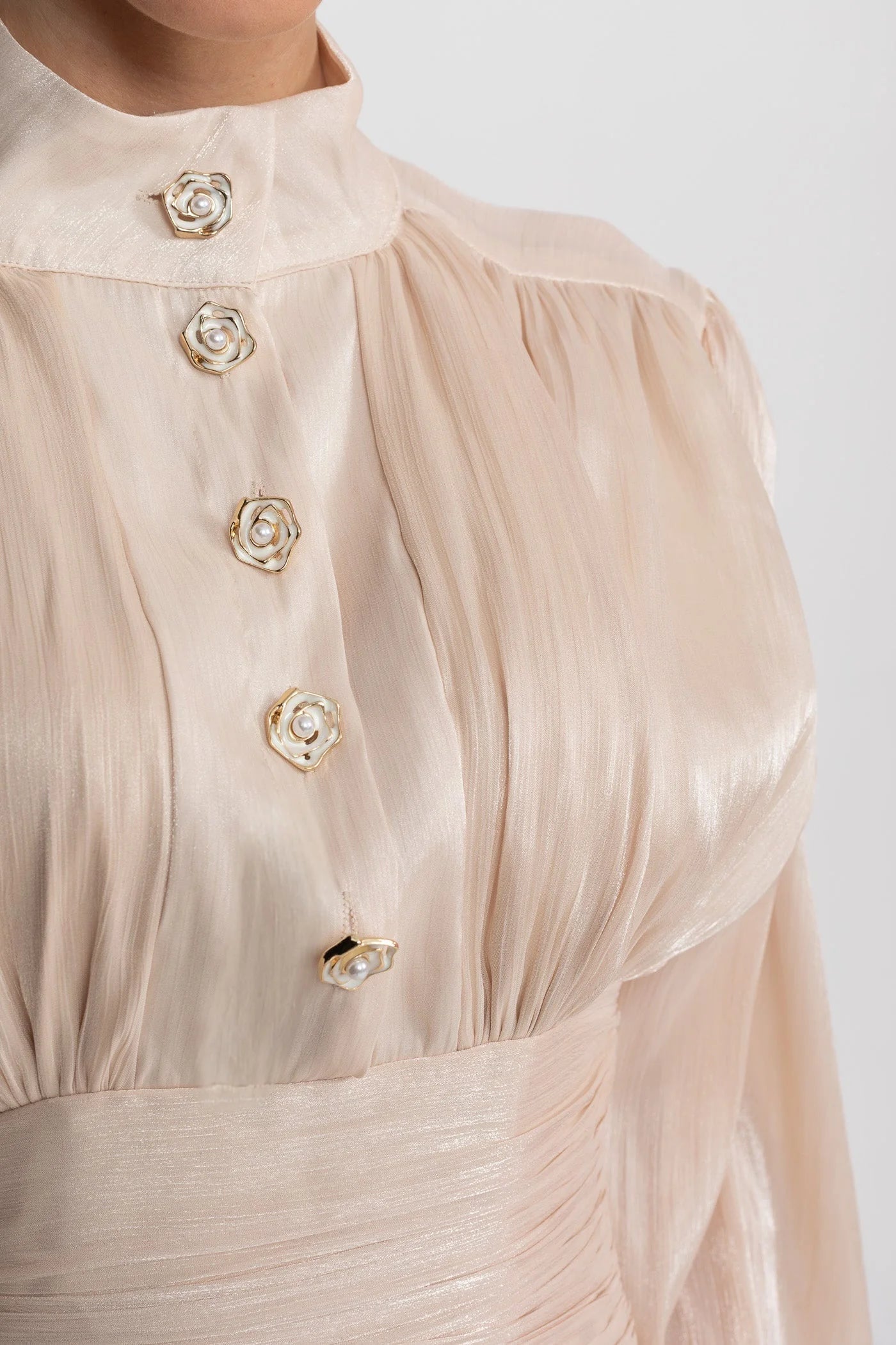 Lumière Beige Mini Dress