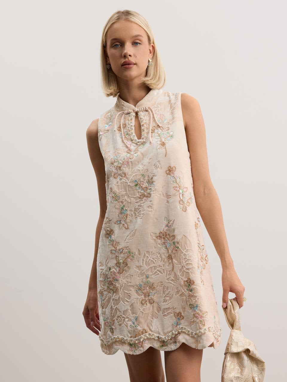Aurélie Embroidered Mini Dress