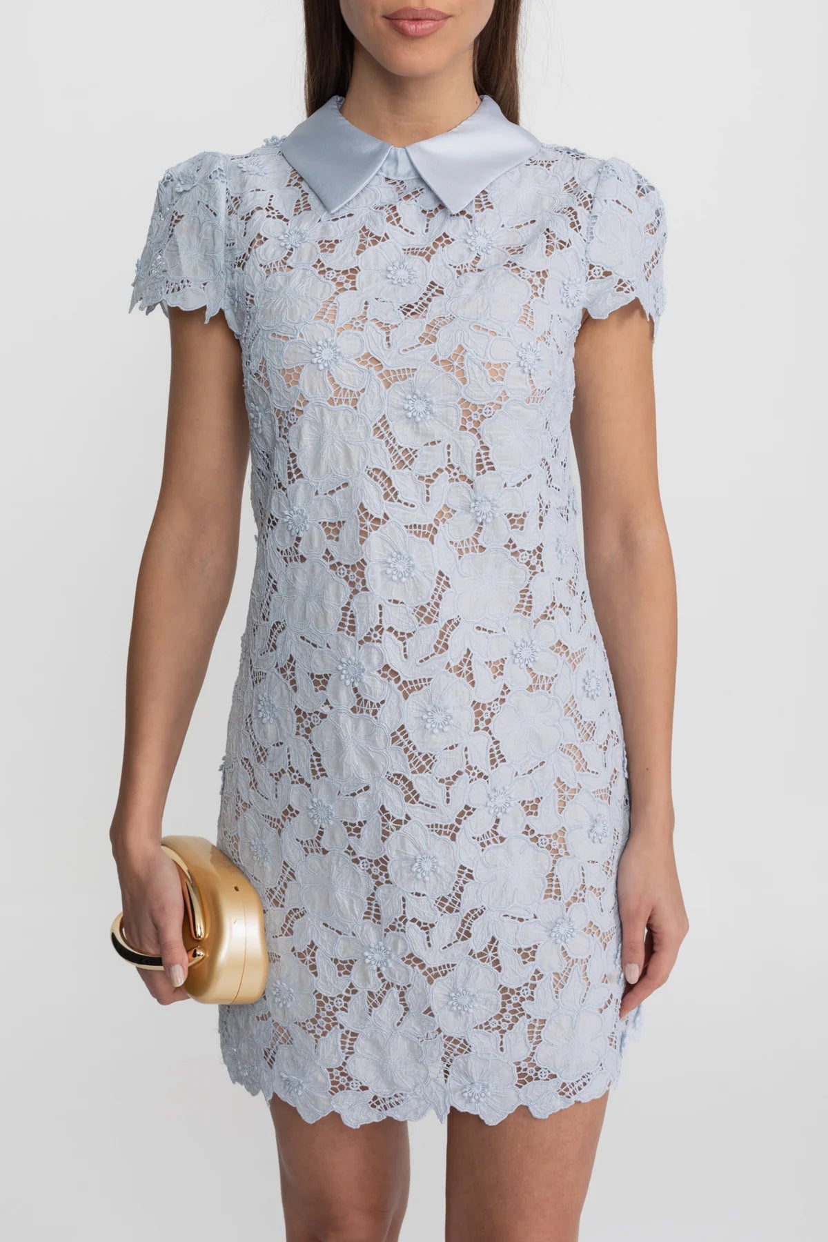 Serena Blue Lace Mini Dress