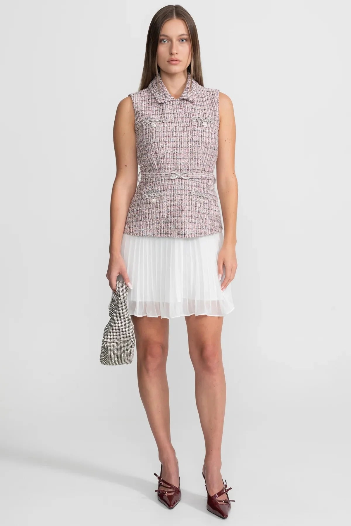 Celeste Tweed & Tulle Mini Dress