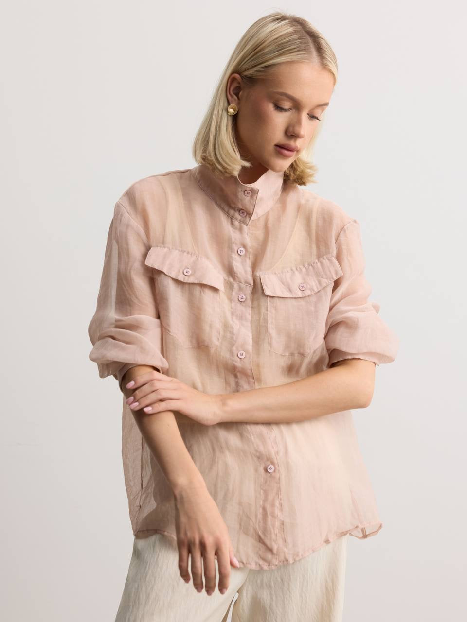Celeste Organza Blouse Pink
