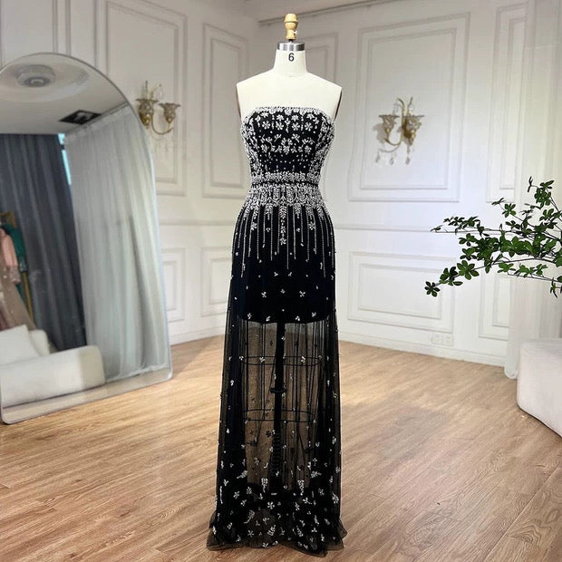Noctelle Black Gown – Luxury 2-in-1 Evening Dress