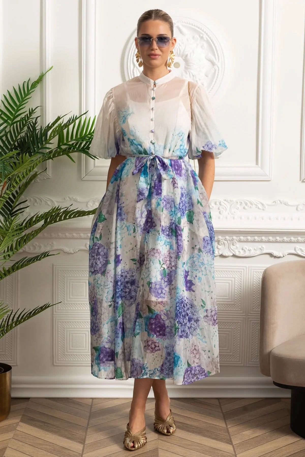 Blossom Sheer Midi Dress