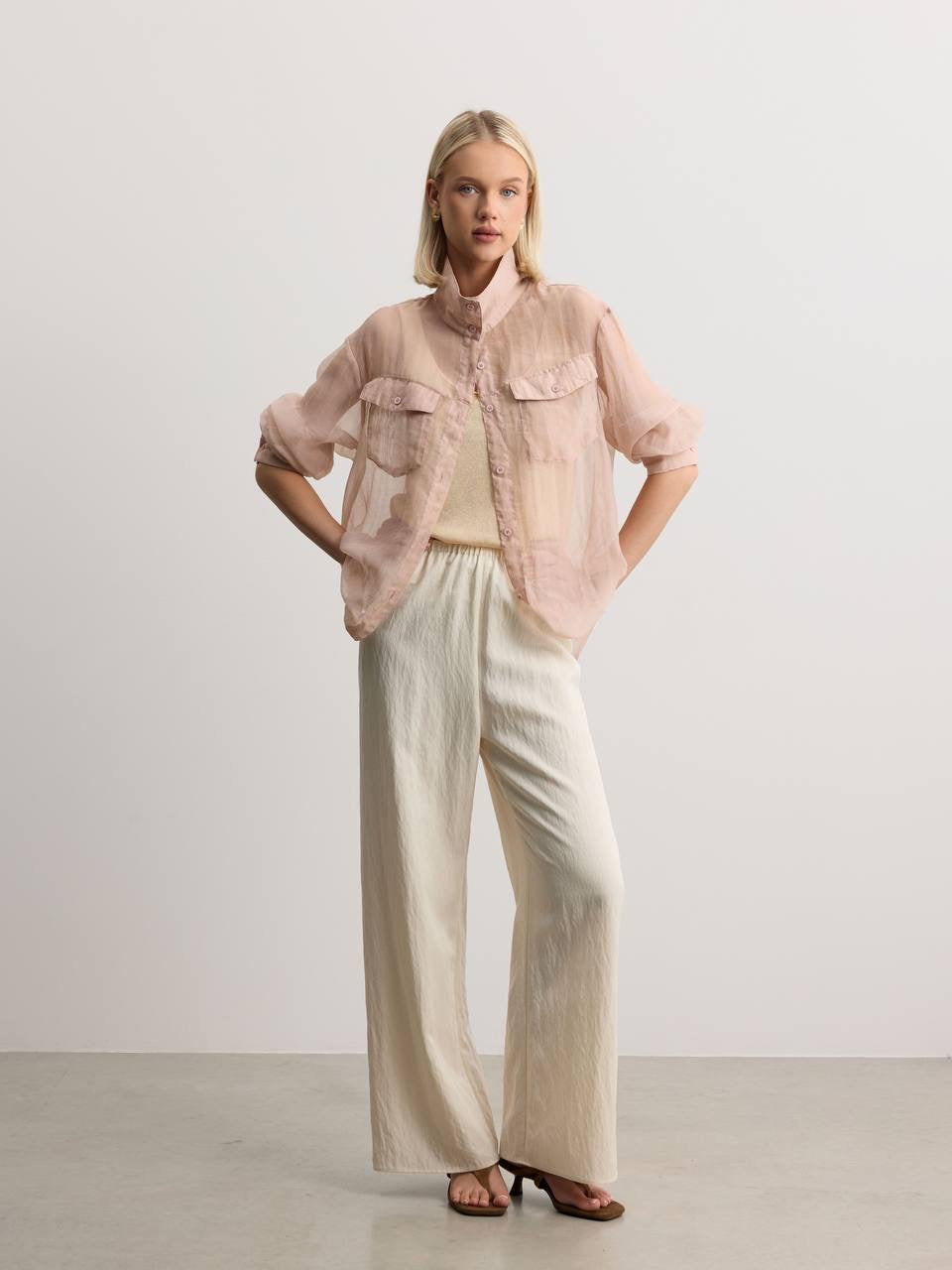 Celeste Organza Blouse Pink