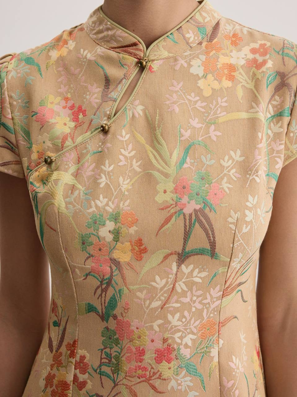 Floral Jacquard Mini Dress