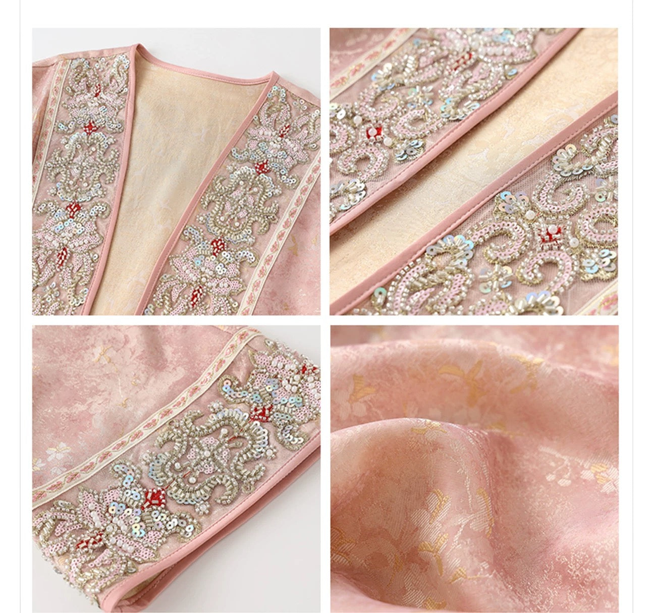Noor Silk Kimono Rose Gold
