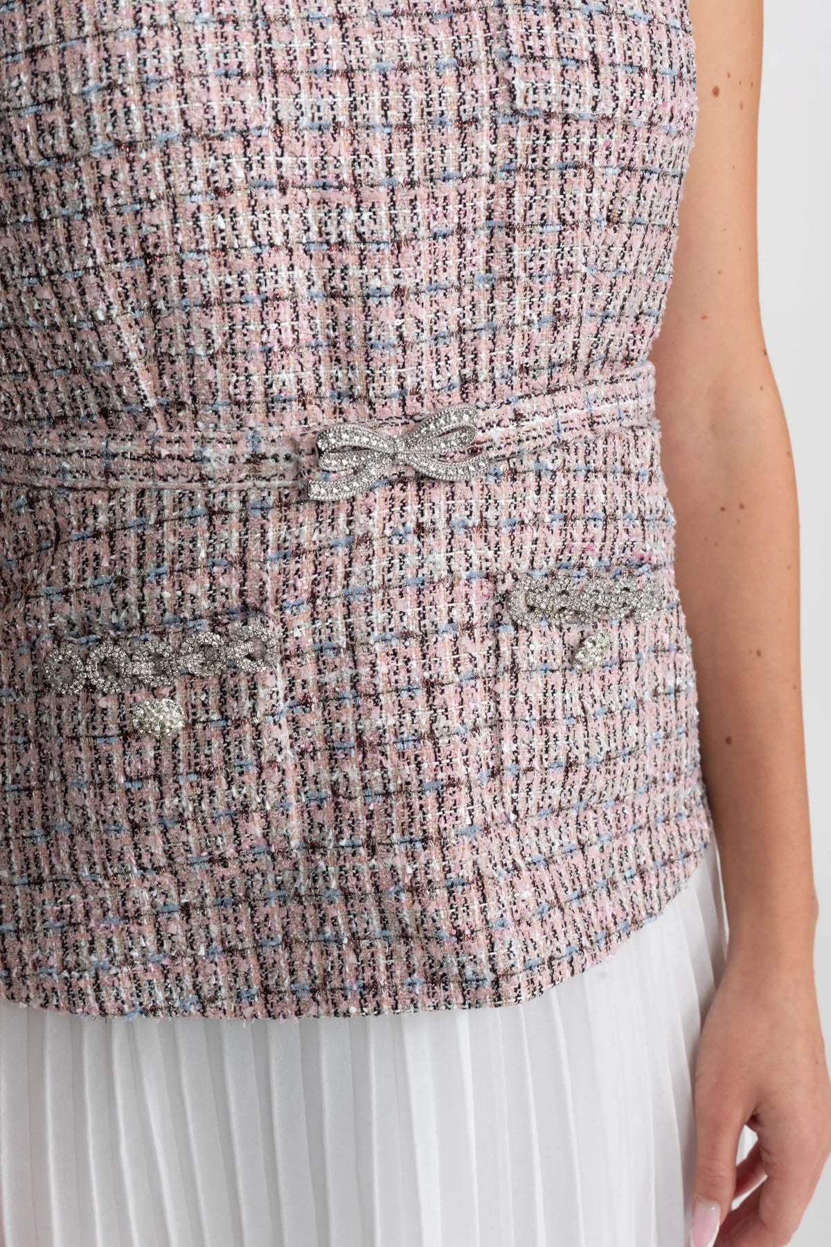 Celeste Tweed & Tulle Mini Dress