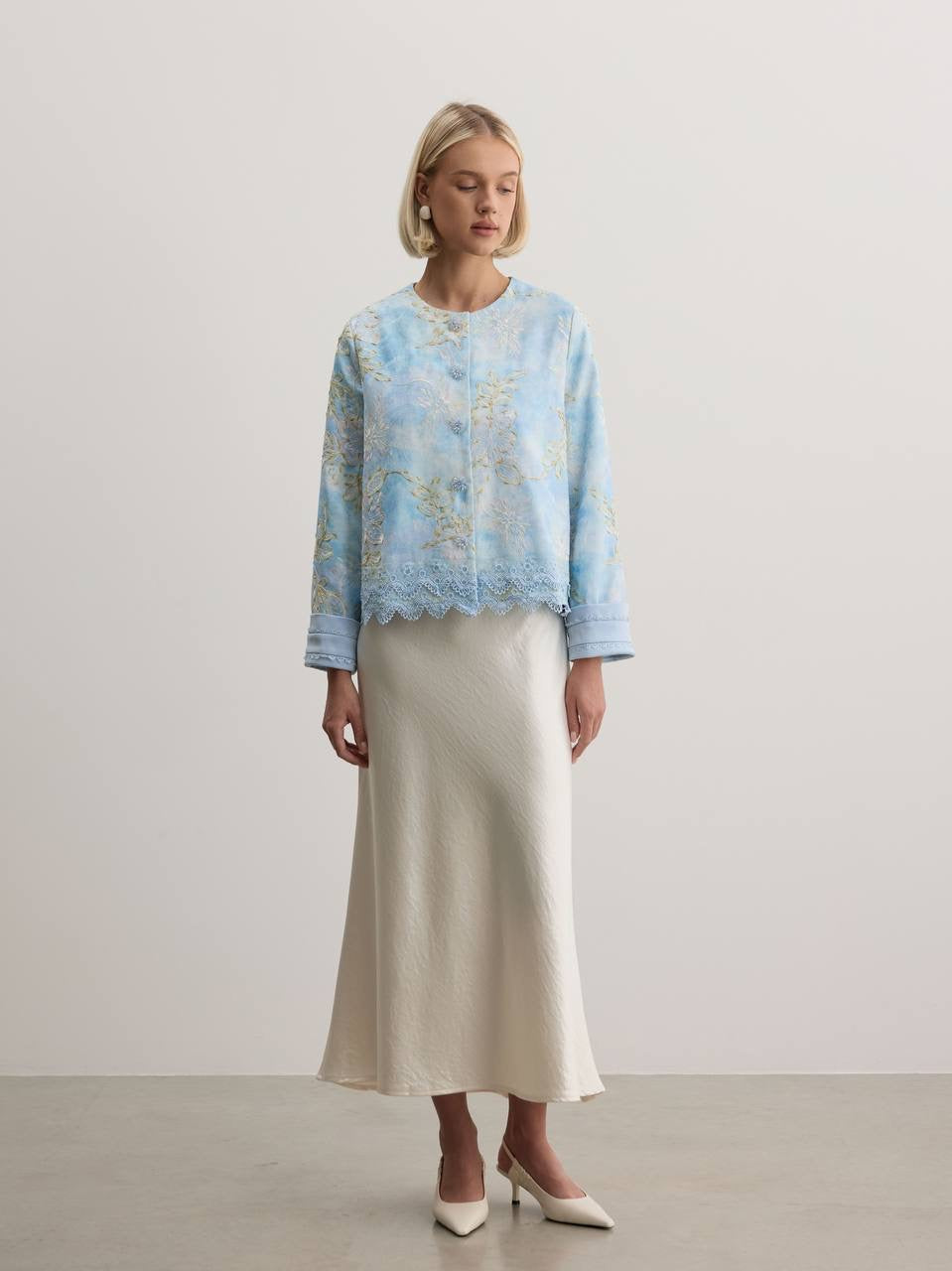 Serena Embroidered Jacquard Jacket