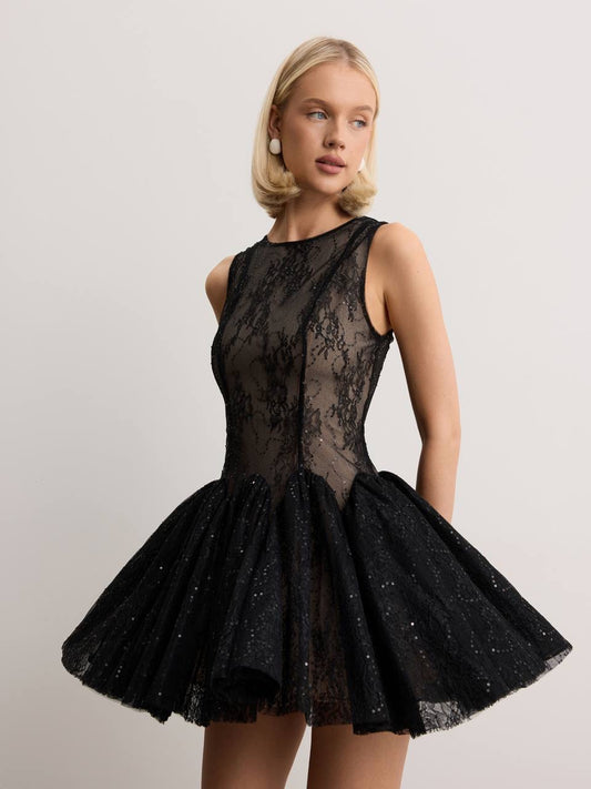 Noir Étoile Mini Dress