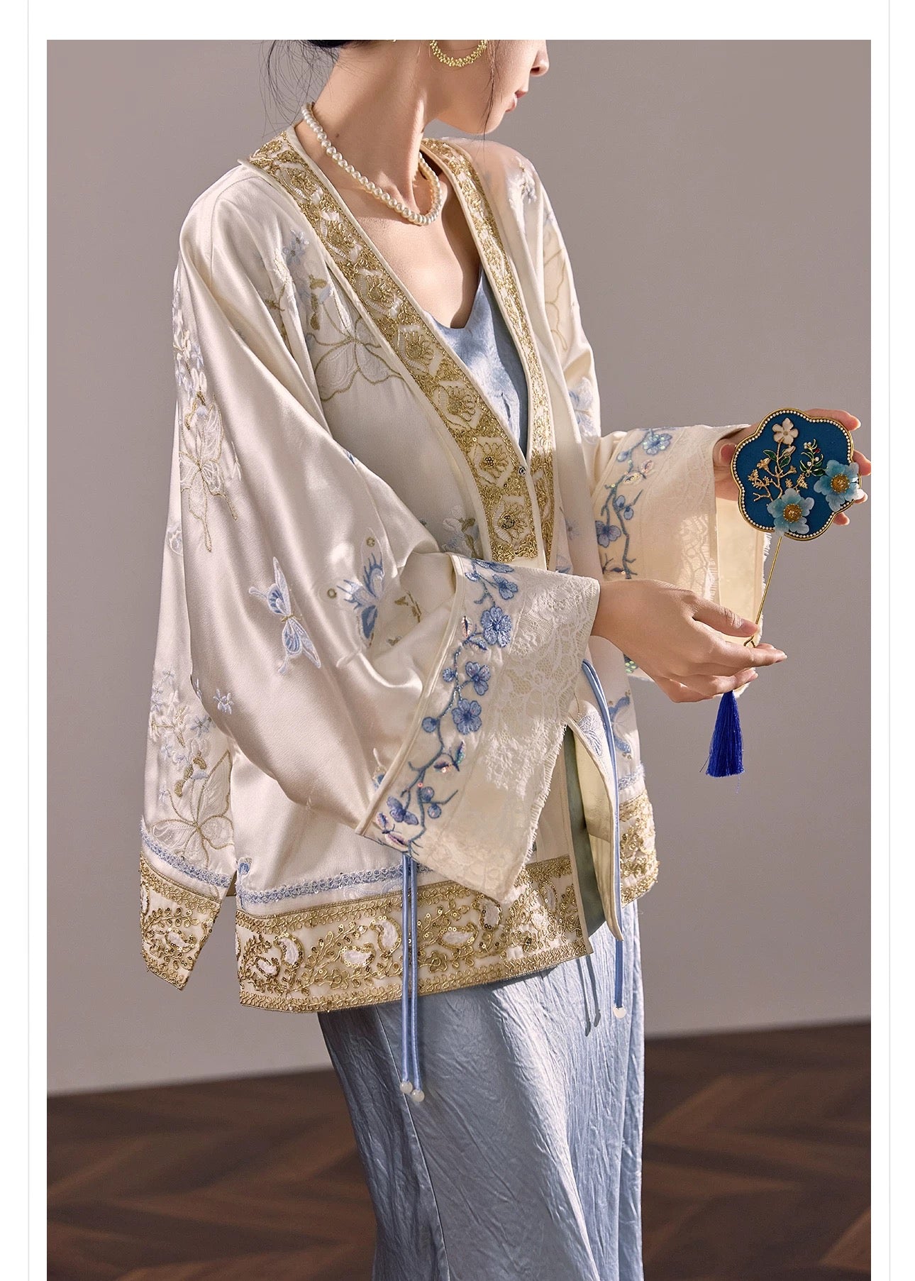 Yue Silk Kimono Pearl