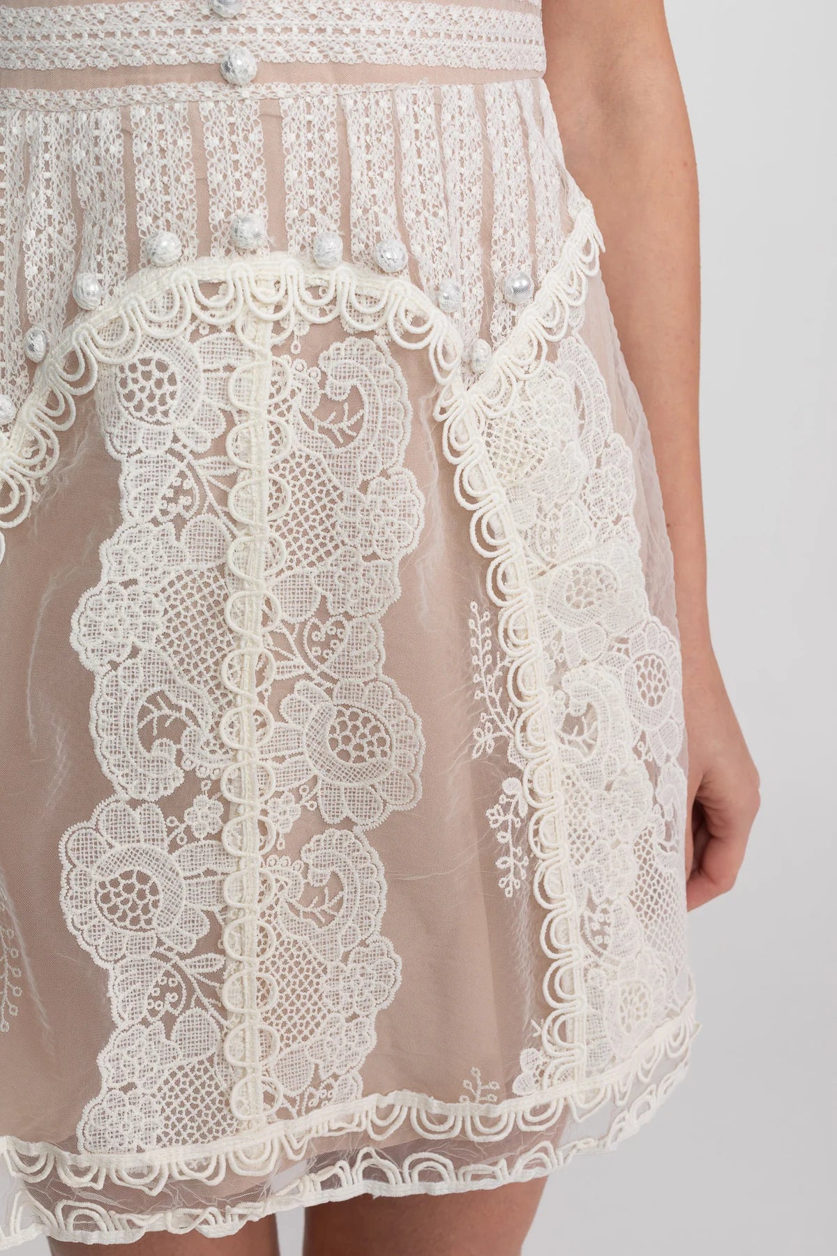 Elari Ivory Lace Mini Dress