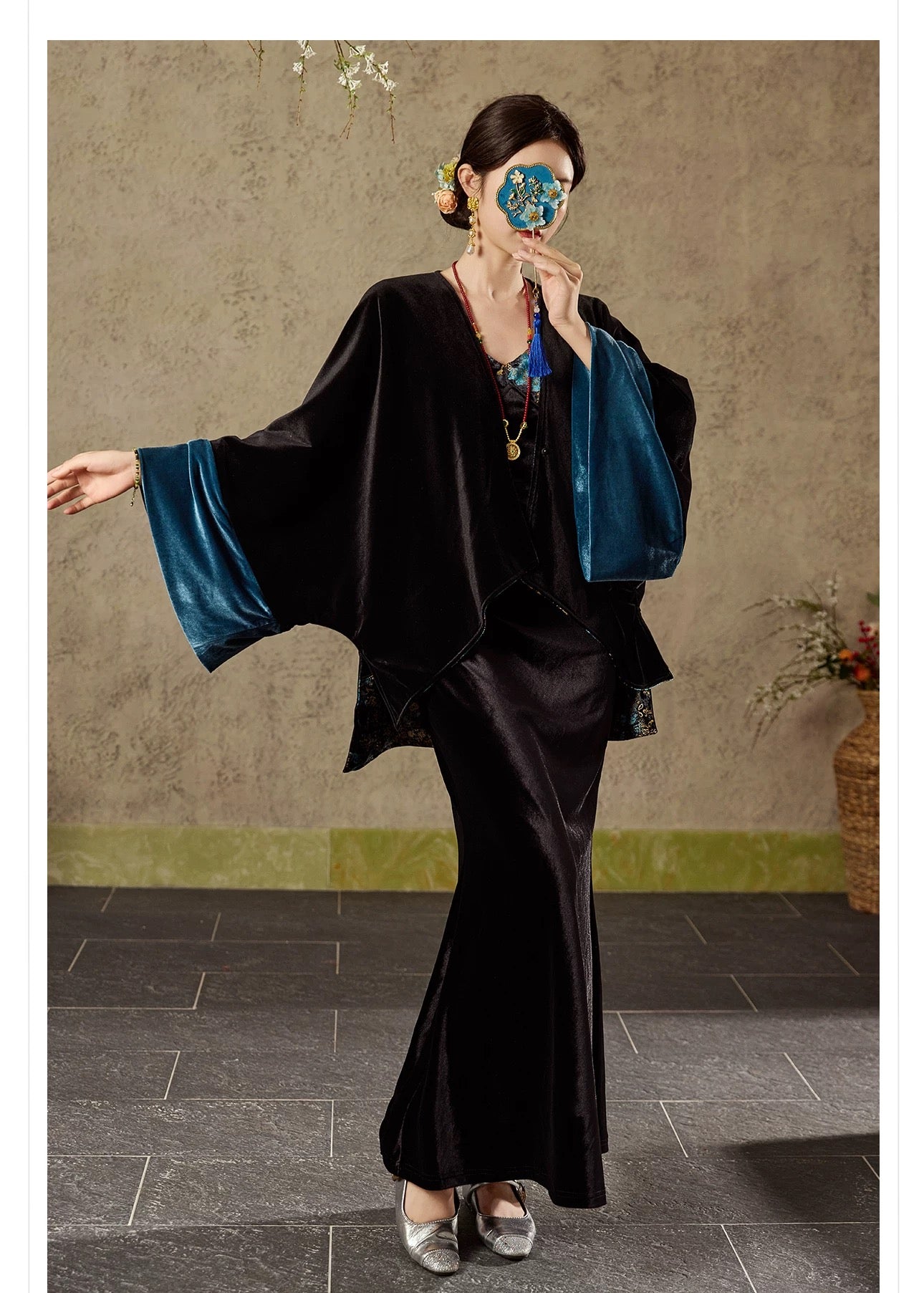 Zafira Silk Slip Dress Black