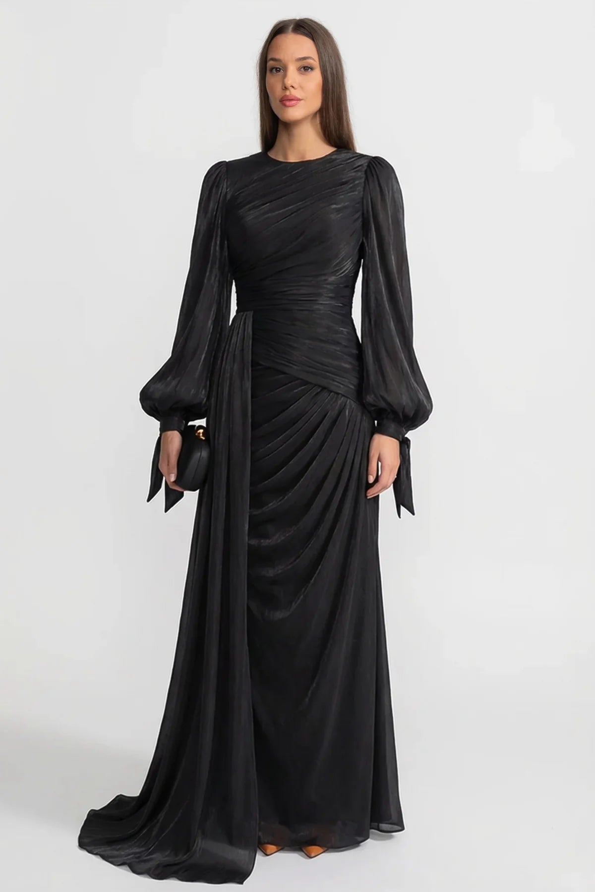 Seraphina Draped Maxi Dress Black