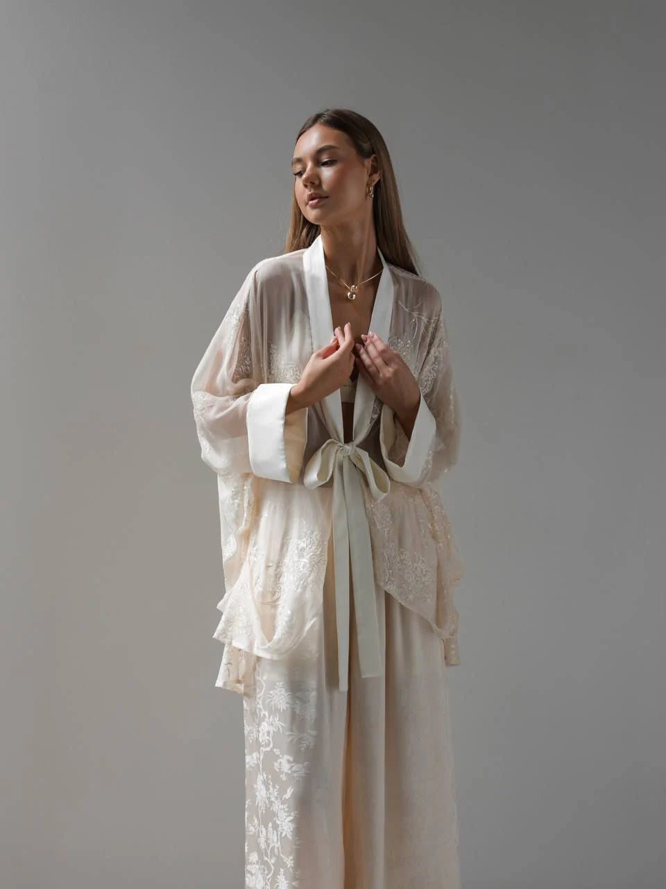 Amani Silk Kimono Set Ivory