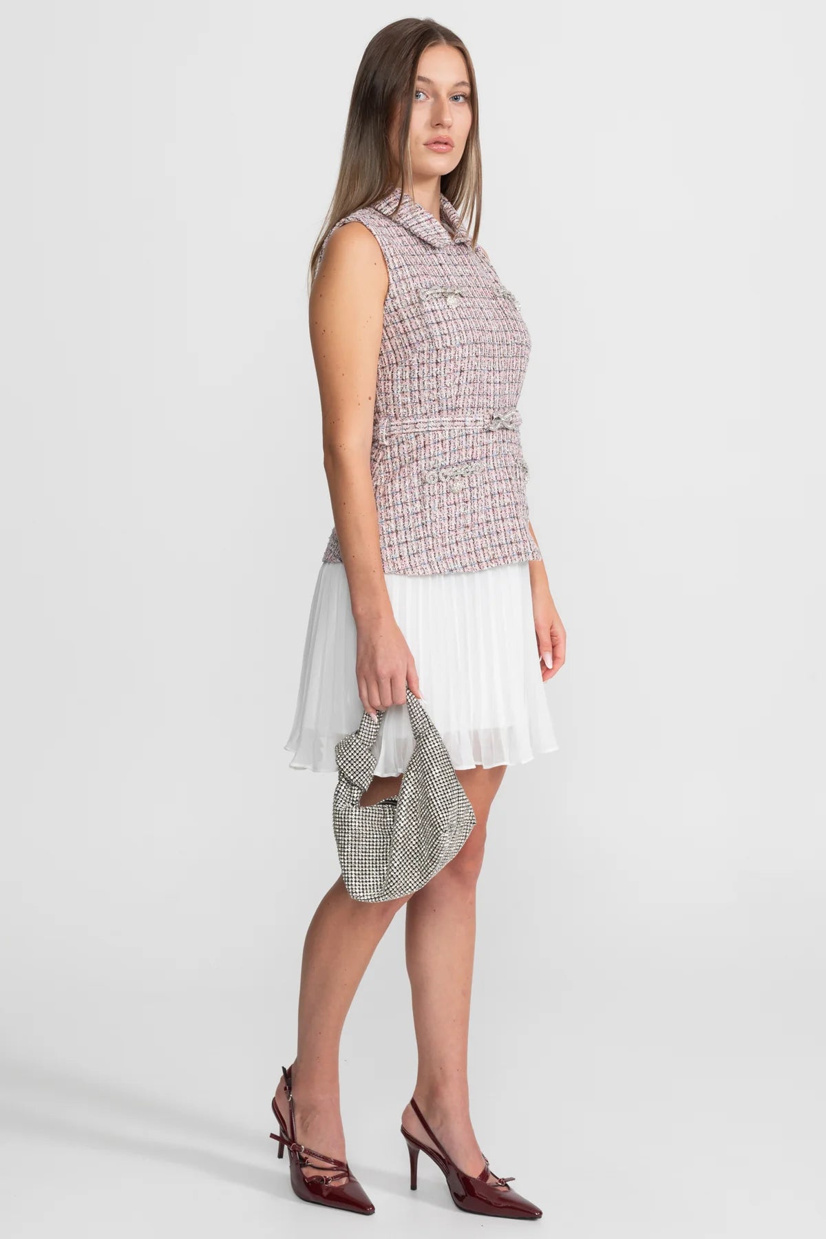 Celeste Tweed & Tulle Mini Dress