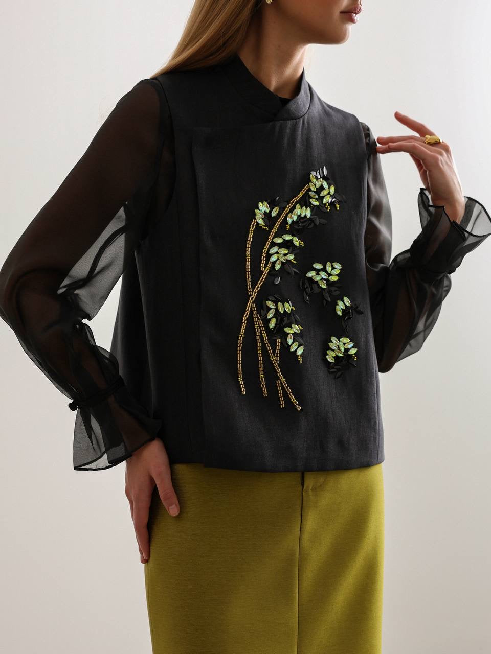 Mei Embellished Vest Black
