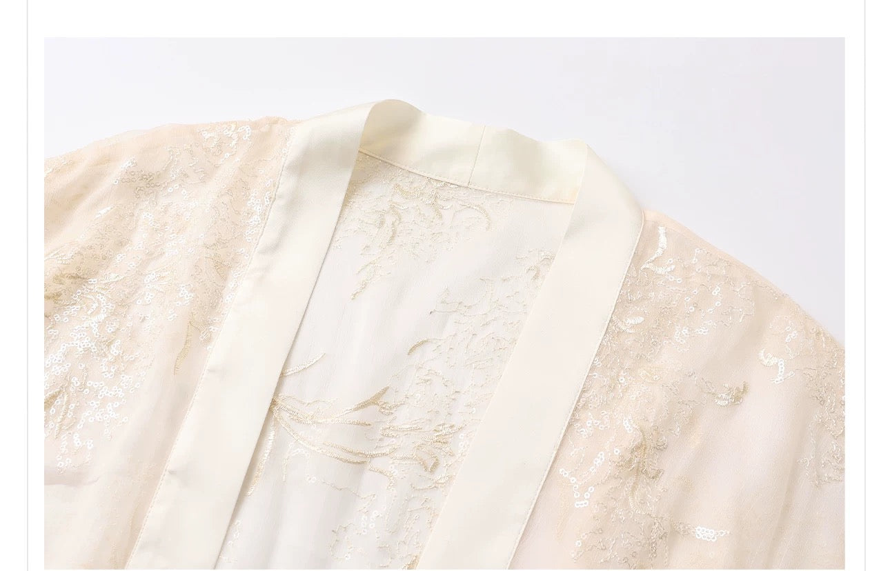 Amani Silk Kimono Ivory