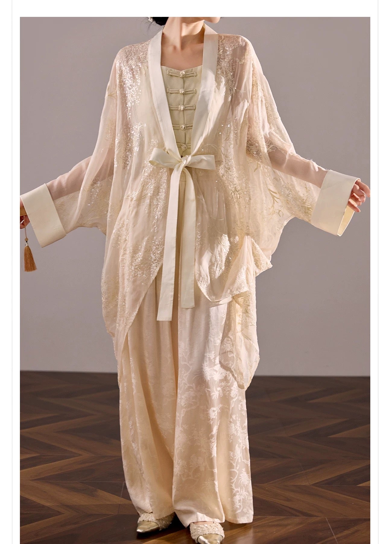 Amani Silk Kimono Ivory