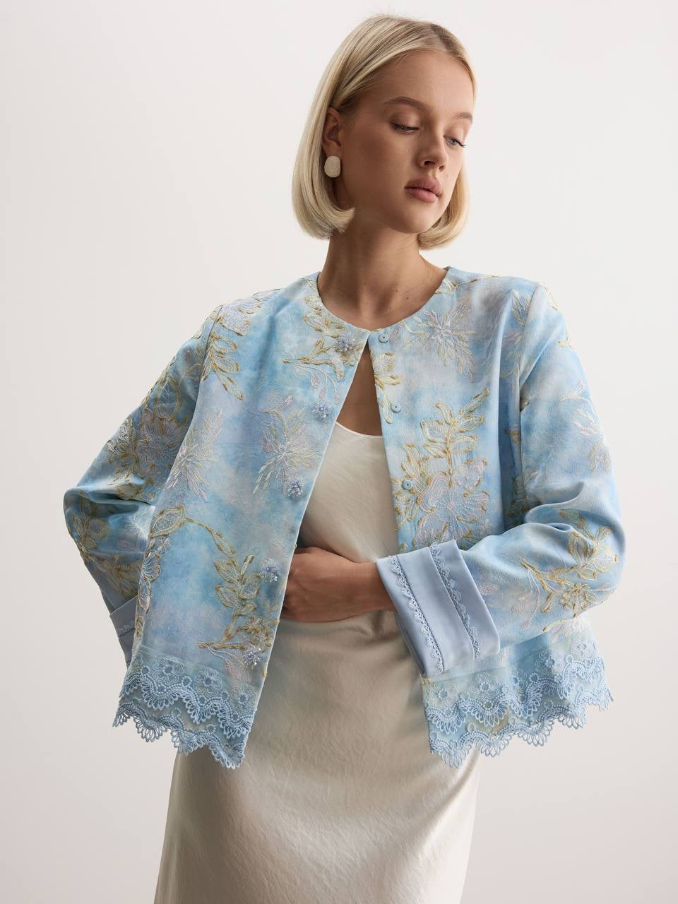 Serena Embroidered Jacquard Jacket