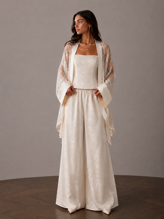 Amani Wide Leg Pants Ivory