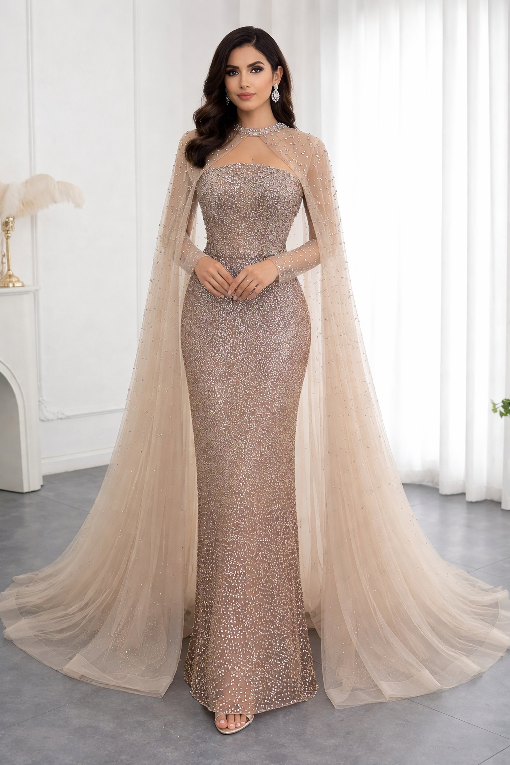 Aurora Blush Evening Gown