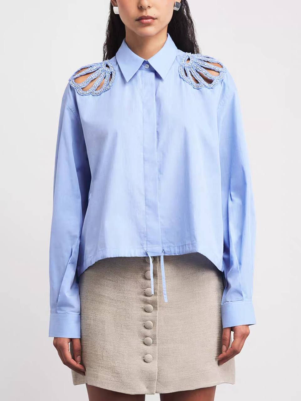 Sally Embellished Shoulder Shirt