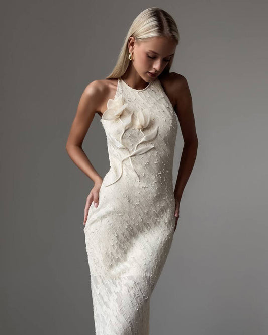 Aurelia Floral Appliqué Maxi Dress