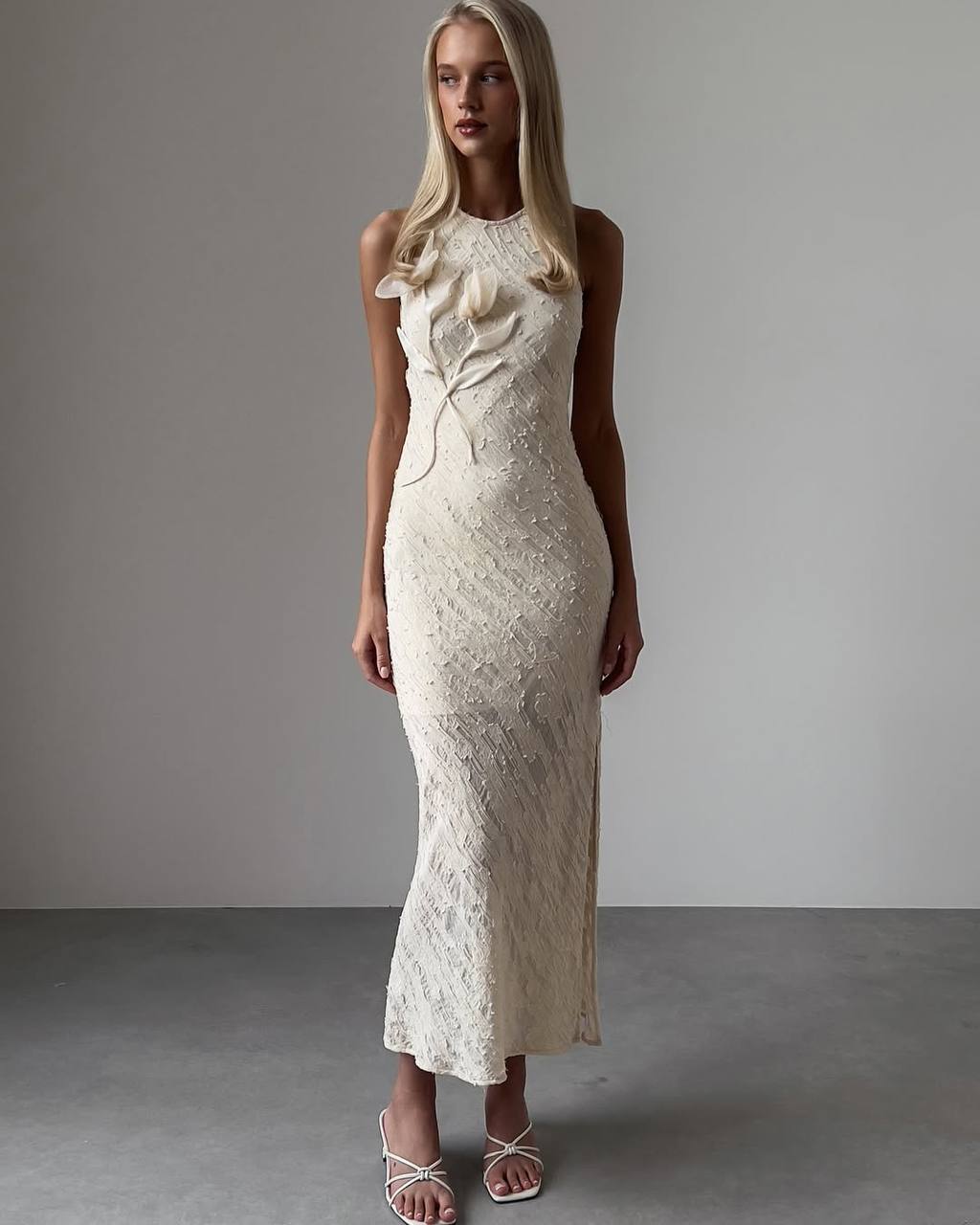 Aurelia Floral Appliqué Maxi Dress