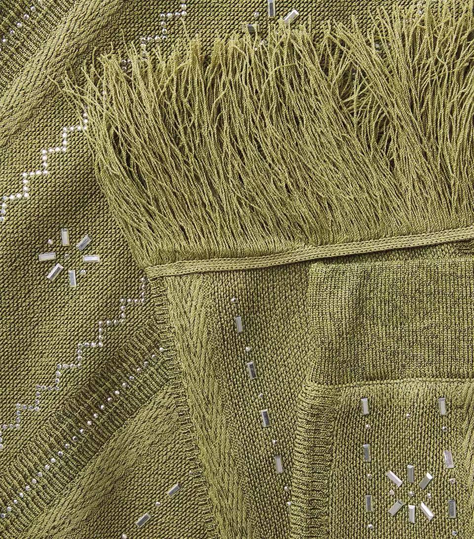 Olive Fringe Embellished Top