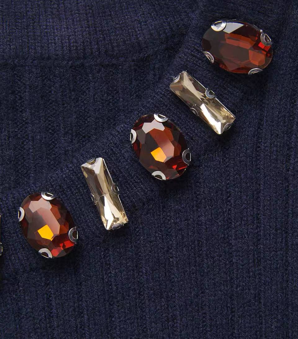 Elara Crystal Peplum Knit Top