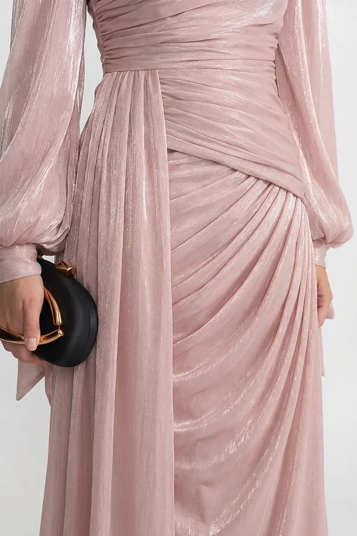 Seraphina — blush maxi draped dress