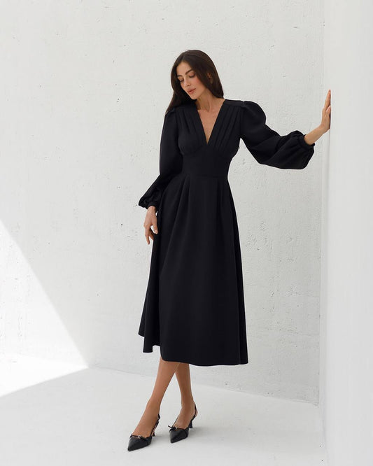 Gloria Midi Dress Black