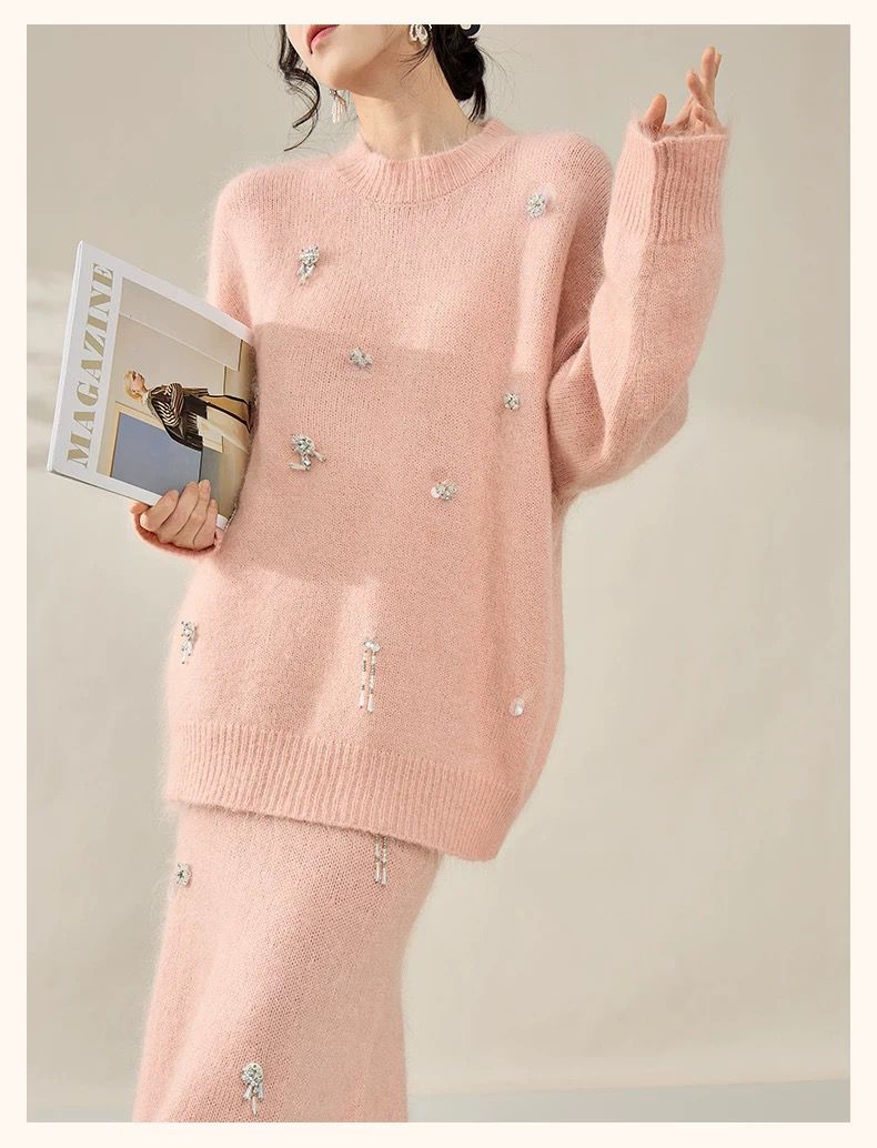 Blush Crystal Knit Set
