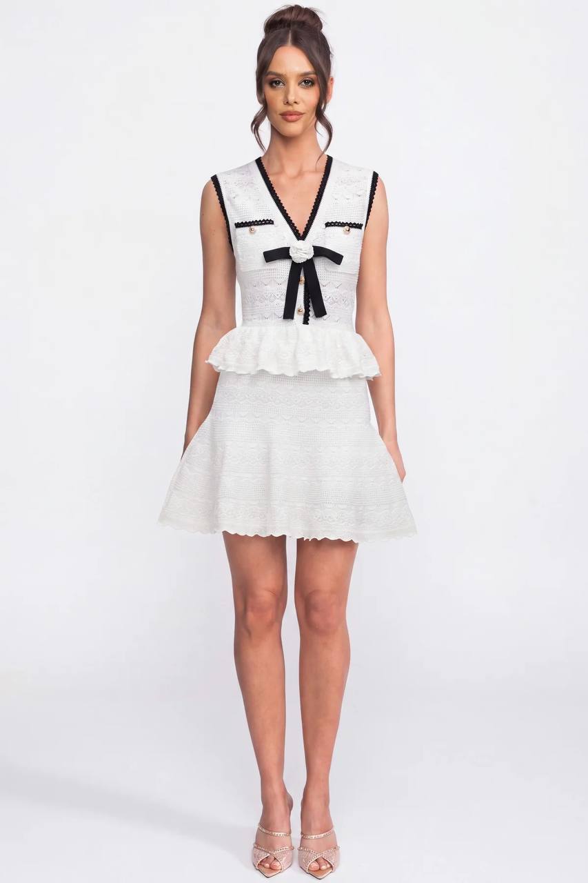 3D Floral Knit Midi Dress