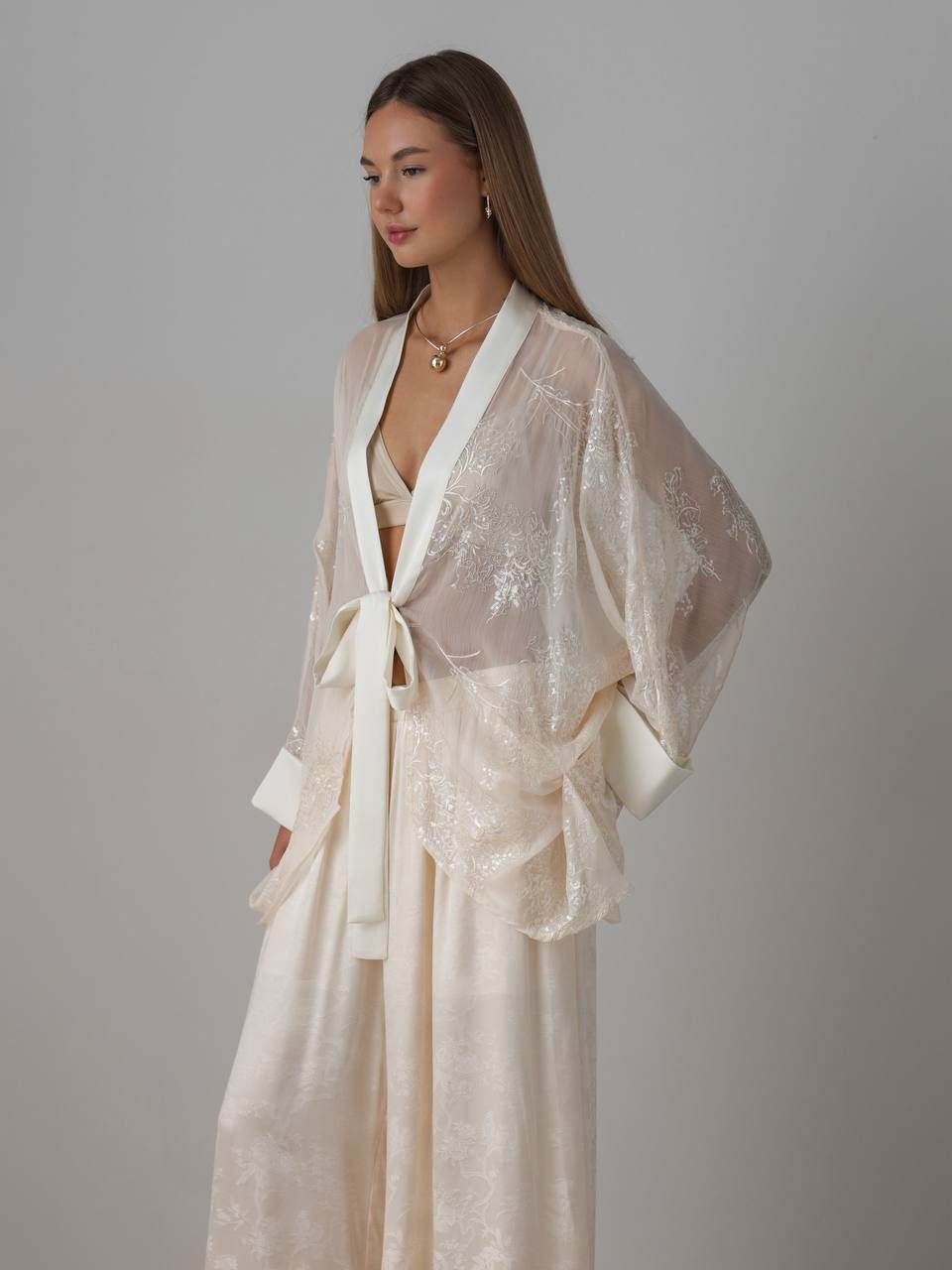 Amani Silk Kimono Ivory