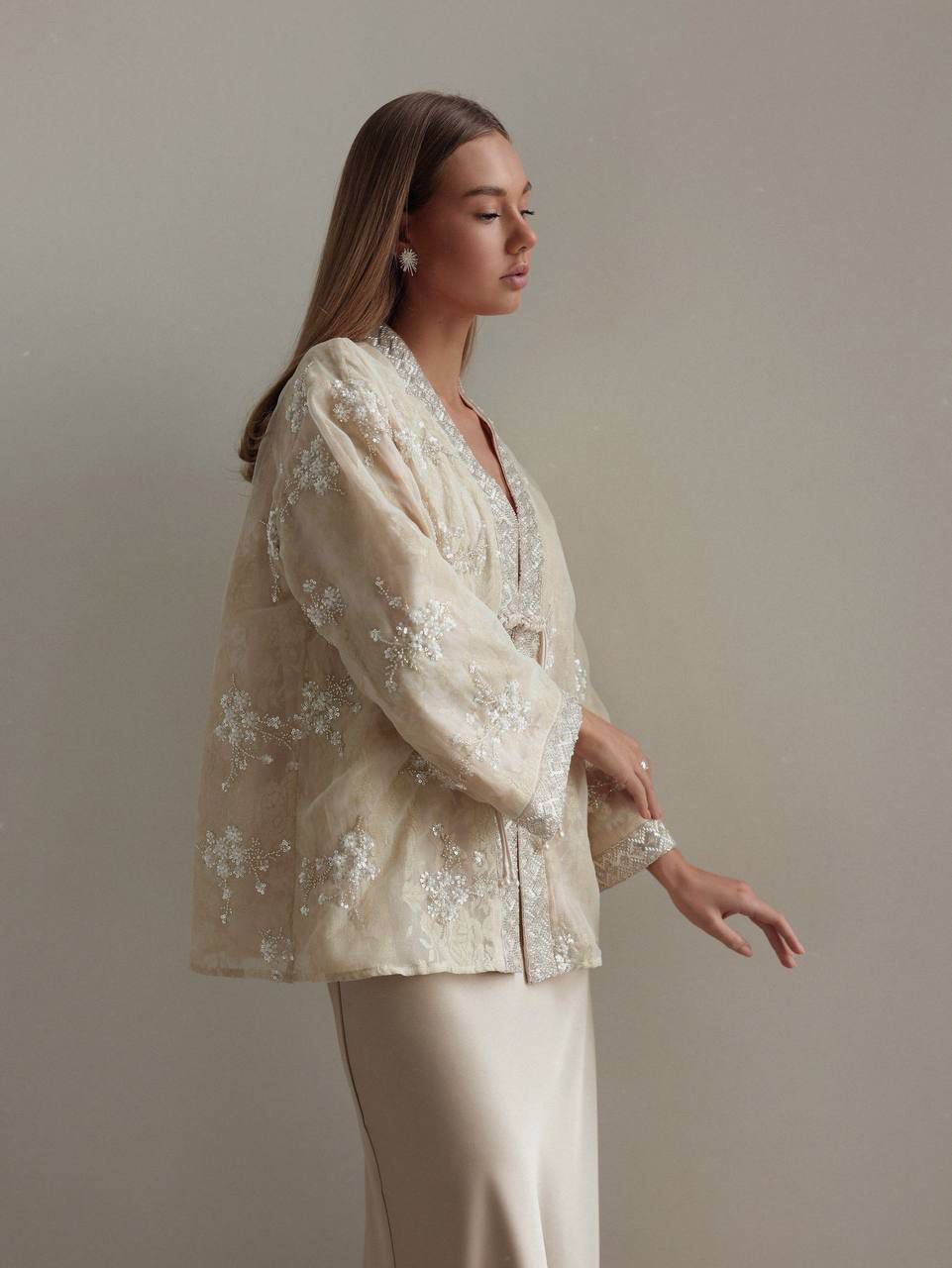 Embroidered Organza Kimono