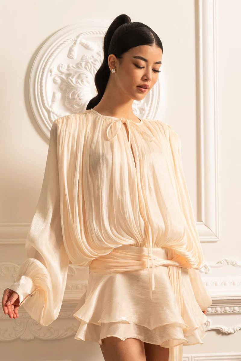 Liora Silk Mini Dress Ivory