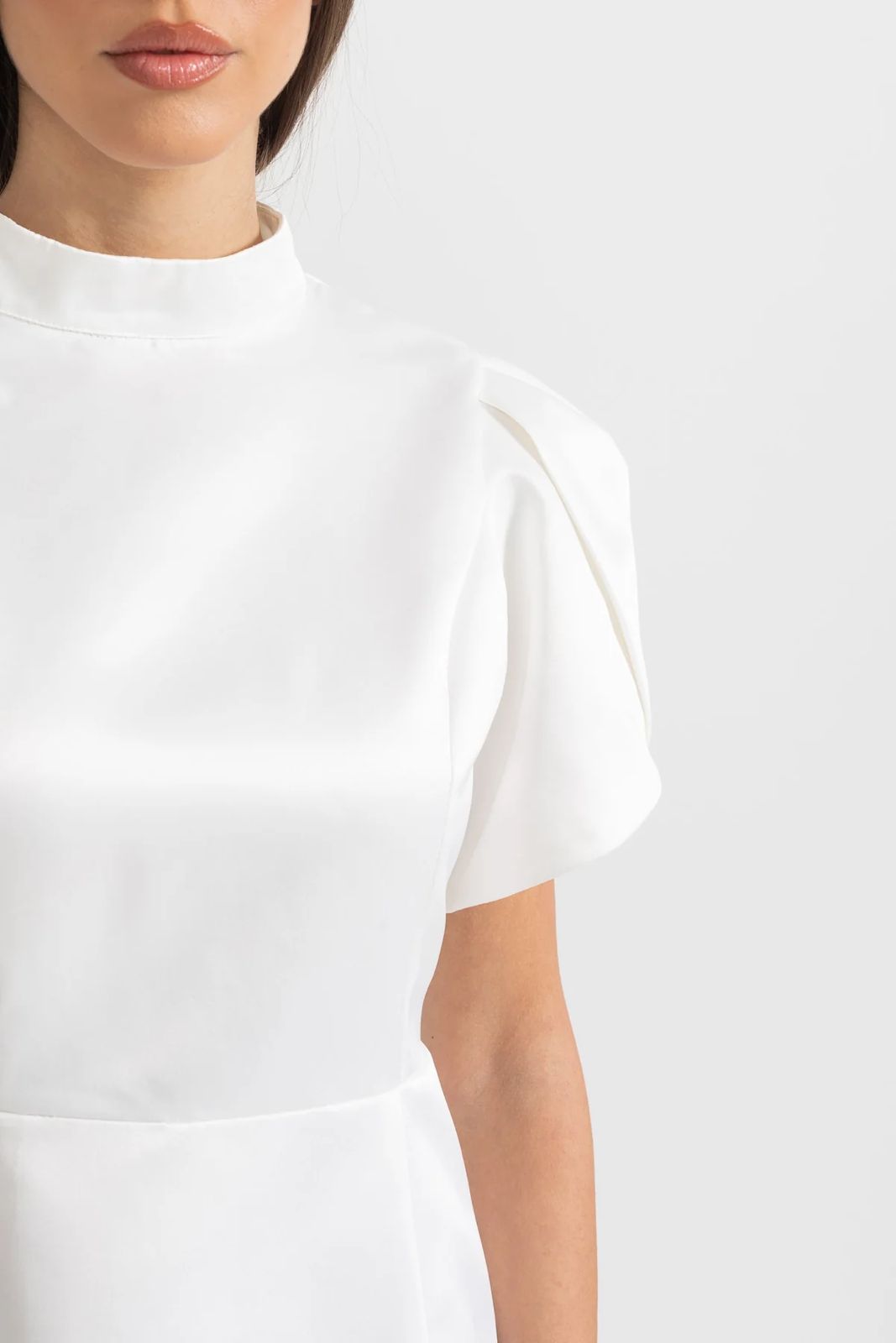 Cut-Out Midi Dress White