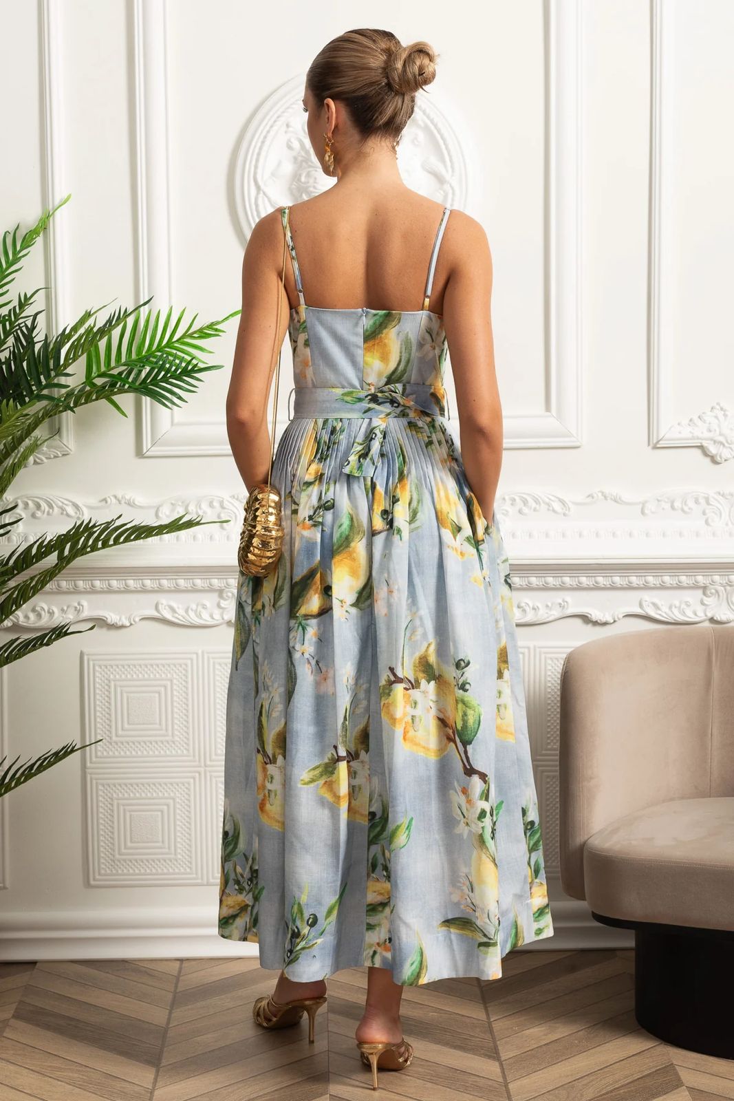 Sunset Pleated Midi Dress