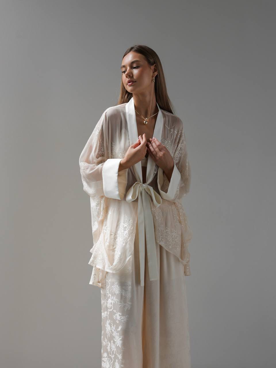 Amani Silk Kimono Ivory