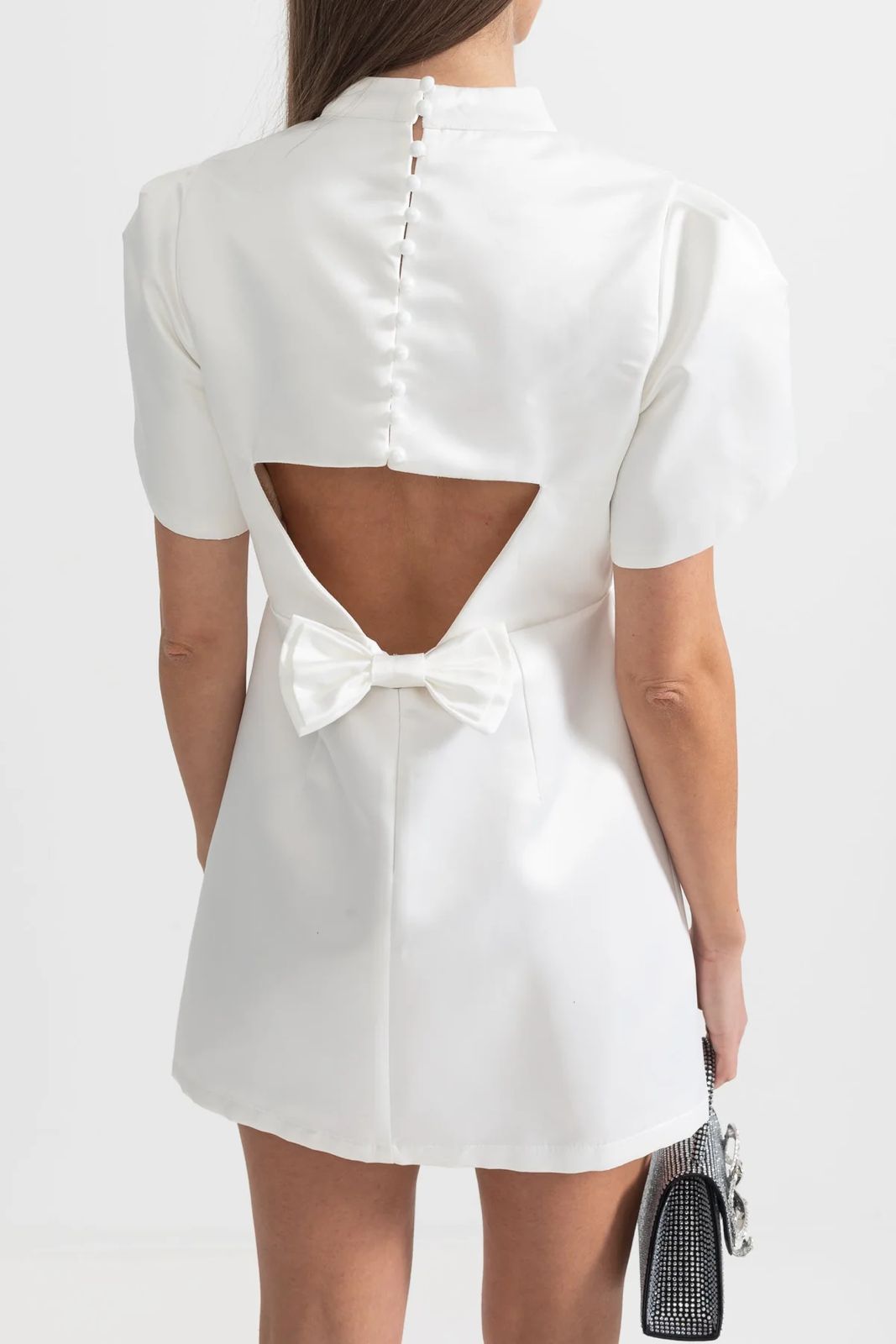 Cut-Out Midi Dress White