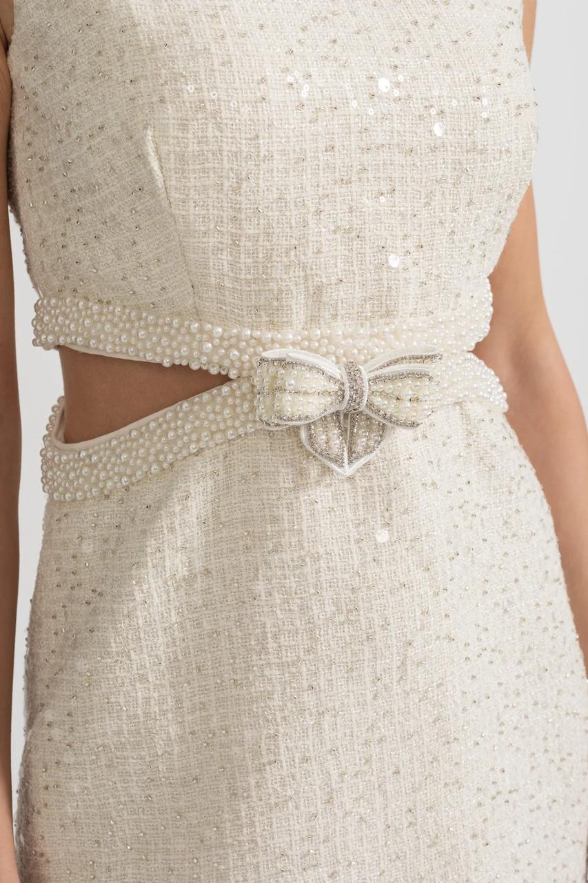 Сукня «Міні з вирізом кольору слонової кістки»